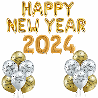 Sada balonků Happy New Year - zlatá