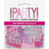 Konfety Glitz Happy Birthday růžové