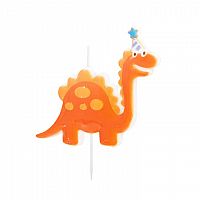 Svíčka narozeninový dinosaurus oranžový