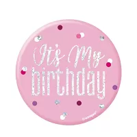 Narozeniná brož "Its my birthday" růžová s tečkami