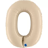 Fóliová číslice 0 krémová 102cm