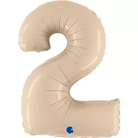 Fóliová číslice 2 krémová 102cm