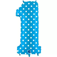 Foliová číslice - modrá s puntíky 1 102cm
