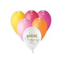 Sada latexových balónků Růžové narozeniny - 6 ks