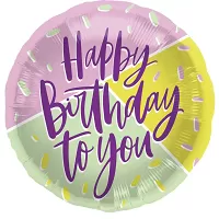 Foliový balonek trojbarevný - Happy Birthday 45 cm