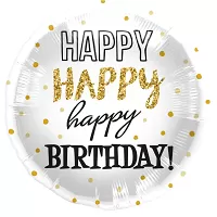 Foliový balonek třpytky - Happy Birthday 45 cm