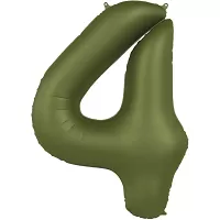 Foliová číslice - saténová olivová 4 - 86 cm