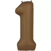 Foliová číslice - saténová hnědá 1 - 86 cm