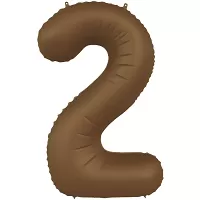 Foliová číslice - saténová hnědá 2 - 86 cm