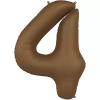 Foliová číslice - saténová hnědá 4 - 86 cm