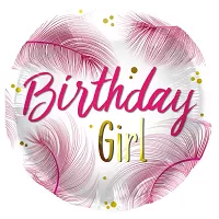 Foliový balonek peříčka - Happy Birthday 45 cm