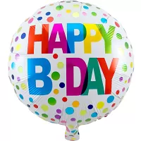 Foliový balonek puntíky - Happy Birthday 45 cm