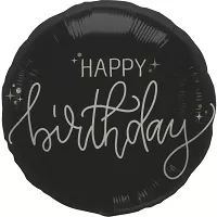 Foliový balonek černý Happy Birthday 45 cm