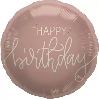 Foliový balonek starorůžový Happy Birthday 45 cm