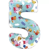 Foliová číslice 5 - Prasátko Peppa 66cm