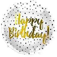 Foliový balonek černé puntíky - Happy Birthday 45 cm