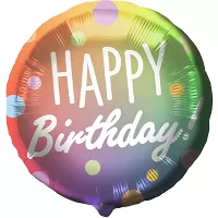 Foliový balonek barevné ombre - Happy Birthday 45 cm