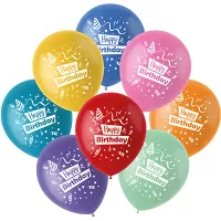 Latexové balonky - Happy Birthday 8ks 23cm