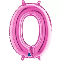 Foliová číslice 0 růžová - 35 cm