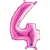 Foliová číslice 4 růžová - 35 cm