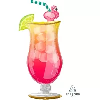 Foliový balonek Flamingo Drink 50 x 104 cm