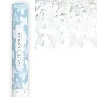 Vystřelovací konfety - bílí motýli - 80 cm