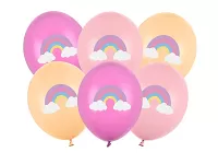 Latexové balonky duha 30 cm - 6 ks