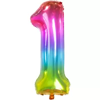 Foliová číslice - Duhová průhledná 1 - 86 cm