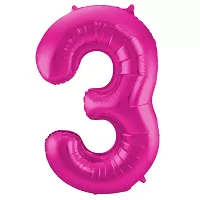 Foliová číslice - Magenta růžová 3 - 86 cm