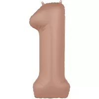 Foliová číslice - saténová starorůžová 1 - 86 cm