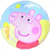 Fóliový balonek kruh Prasátko Pepina se zmrzlinou 45 cm
