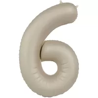 Foliová číslice - saténová krémová 6 - 86 cm