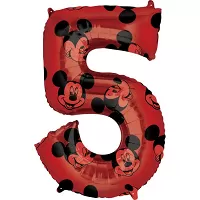 Foliová číslice 5 - Mickey Mouse 66cm