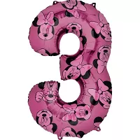 Foliová číslice 3 - Minnie Mouse 66cm