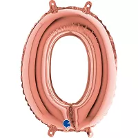 Foliová číslice 0 rosegold - 35 cm