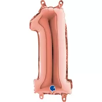 Foliová číslice 1 rosegold - 35 cm