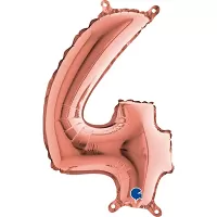 Foliová číslice 4 rosegold - 35 cm