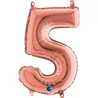 Foliová číslice 5 rosegold - 35 cm
