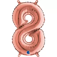 Foliová číslice 8 rosegold - 35 cm