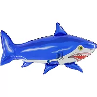Fóliový balónek Žralok světle modrý 91cm