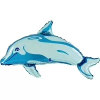 Foliový balonek modrý delfín 86 cm