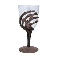 Plastová sklenka na víno - šampusky - kostlivec 18,5cm