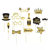 Rekvizity do fotokoutku zlaté  Happy New Year 13 ks