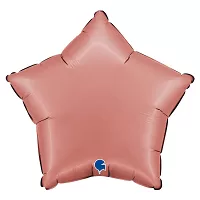 Foliový balonek saténová hvězda rosegold 46 cm