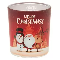 Skleněná dekorační vánoční svíčka - Merry Christmas