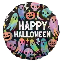 Fóliový holografický balónek duchové Happy Halloween 43 cm
