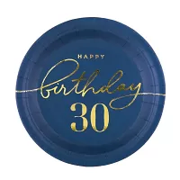 Papírové talíře 30. narozeniny 15 cm - Royal blue 6 ks