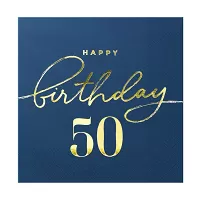 Papírové ubrousky 50. narozeniny - Royal blue