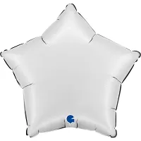 Foliový balonek hvězda matně bílá 46 cm