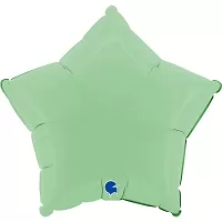 Foliový balonek hvězda matně světle zelené 46 cm